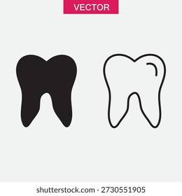 Dental Tooth Icon Vetor – Design Mínimo, Ilustração Vetorial de Símbolo de Cuidado Dental..eps
