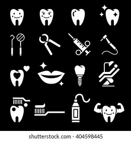 Dental tooth icons. Vector illustration.