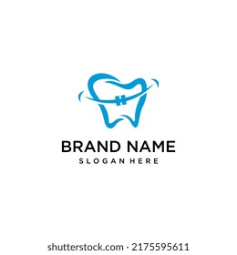 dental tooth smile logo vector illustration isolated background