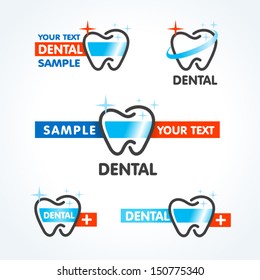 dental tooth symbol sign icons set