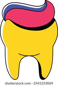 Dental Tooth with Toothpaste Illustration