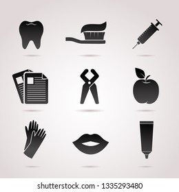 Dental, tooth vector icon set.