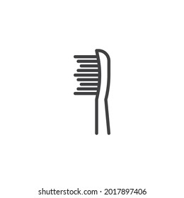 Dental toothbrush line icon. linear style sign for mobile concept and web design. Tooth brush outline vector icon. Symbol, logo illustration. Vector graphics
