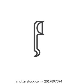 Icono de la línea de selección dental dental. signo de estilo lineal para concepto móvil y diseño web. Icono vectorial de contorno flotante dental de selector de dientes. Símbolo, ilustración del logotipo. Gráficos vectoriales