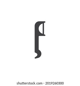 Dental toothpick vector icon. filled flat sign for mobile concept and web design. Toothpick tooth flossing glyph icon. Symbol, logo illustration. Vector graphics