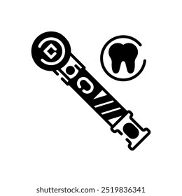 Dental Torque Wrench Glyph Icon, Vector illustration