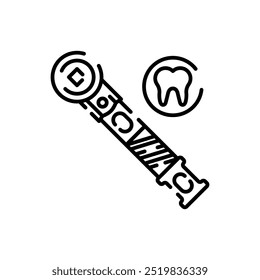 Dental Torque Wrench Outline Icon, Vector illustration