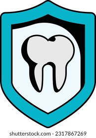 Dental treatment covered in insurance concept, Teeth Loss Protection vector icon design, Dentures symbol,Oral Healthcare sign, Dental instrument stock illustration