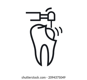 Dental treatment and dental health. Dental care concept, isolated on white background. editable vector.
