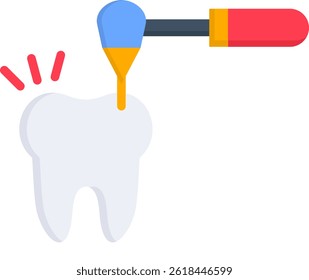 Dental Treatment Icon Flat Vector Illustration