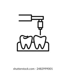 Dental treatment icon logo sign vector outline