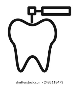 Dental treatment icon mark in filled style