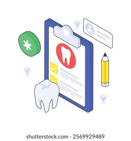 Dental Treatment isometric Colored illustration. EPS File stock illustration