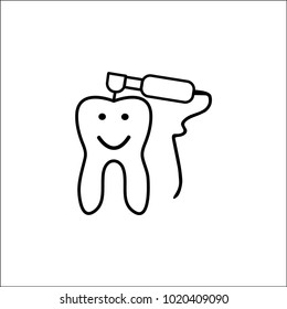 dental treatment tool icon care drilling tooth.