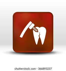 dental treatment tool icon care drilling tooth.