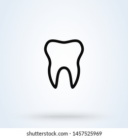 Dental Treatment and Tooth. line art Simple vector modern icon design illustration.