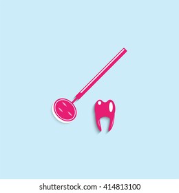 Dental treatment. Vector icon.