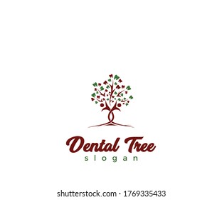 Plantilla de diseño del logotipo del árbol dental