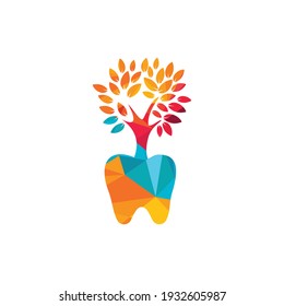 Plantilla de diseño del logotipo del vector del árbol dental. Plantilla de logotipo vectorial de árbol dental.