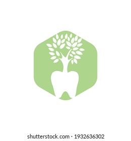 Dental tree vector logo design template. Dental tree vector logo template.