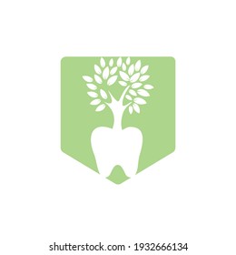 Dental tree vector logo design template. Dental tree vector logo template.