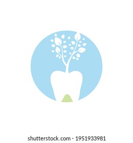 Dental tree vector logo design template. Dental tree vector logo template.