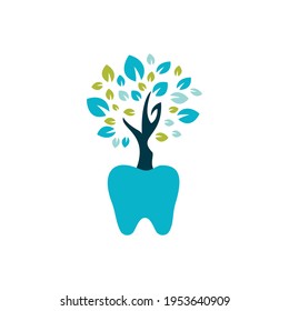 Plantilla de diseño del logotipo del vector del árbol dental. Plantilla de logotipo vectorial de árbol dental.