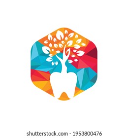 Plantilla de diseño del logotipo del vector del árbol dental. Plantilla de logotipo vectorial de árbol dental.
