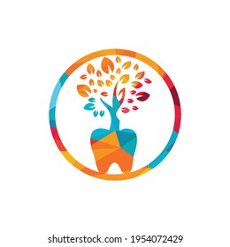 Dental tree vector logo design template. Dental tree vector logo template.