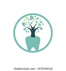 Dental tree vector logo design template. Dental tree vector logo template.