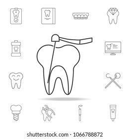 Dental Ultraviolet Curing Light Tool icon. Detailed set of dental outline line icons. Premium quality graphic design icon. One of the collection icons for websites, web design on white background