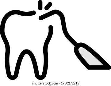dental vector colour line icon