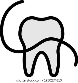 dental vector colour line icon