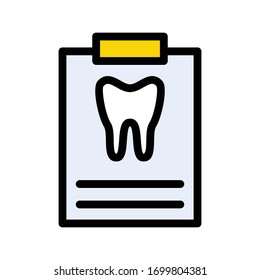 dental vector flat color icon 