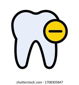 dental vector flat color icon 