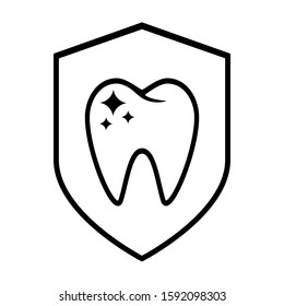 Dental vector icon. clean teeth illustration sign, shiny tooth symbol.