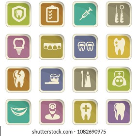 Dental vector icons for user interface design