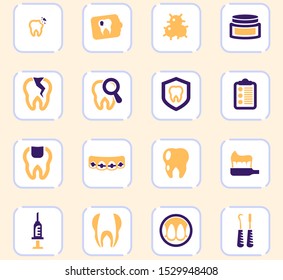 Dental vector icons for user interface design