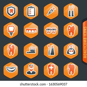 Dental vector icons for user interface design