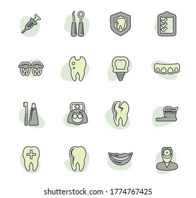 Dental vector icons for user interface design