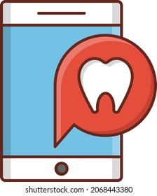 dental Vector illustration on a transparent background. Premium quality symbols.Vector line flat color icon for concept and graphic design.