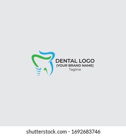 Dental vector logo, dentist clinic vector logo design 