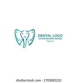 Logo del vector dental, diseño del logo del vector de la clínica dental 