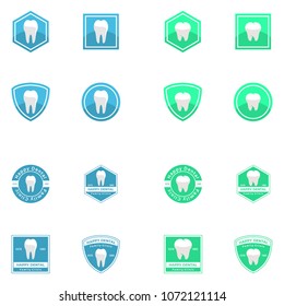 Dental vector logo icon illustration set
