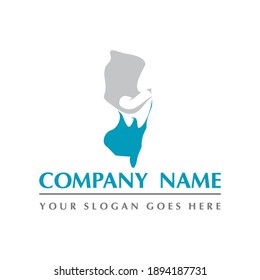 Vector dental, nuevo logotipo abstracto dental jersey
