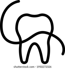 dental vector thin line icon