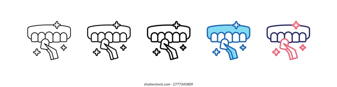 Dental Veneer Icon In 5 Different Styles Set Collection.
