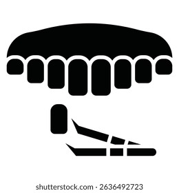 dental veneer Icon Flat outline fill black and white