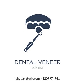 Dental veneer icon. Trendy flat vector Dental veneer icon on white background from Dentist collection, vector illustration can be use for web and mobile, eps10