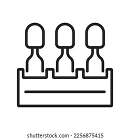 Dental Veneer Line Icon. Medical Treatment for Healthy Tooth Linear Pictogram. Dental Treatment Sign. Ceramic Veneers Teeth. Dentistry Outline Symbol. Editable Stroke. Isolated Vector Illustration.